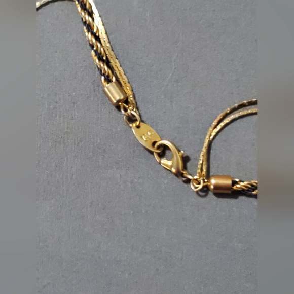 Multi-Layer, Blue and Gold Necklace - Picture 4 of 5